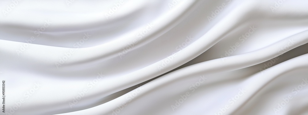 Obraz premium A close-up of a white cloth with black stripes at the bottom