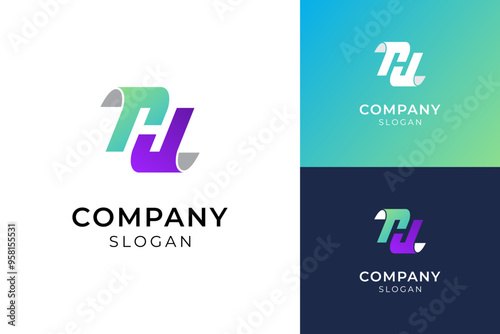 Modern letter H logo icon digital pay later technology e wallet money