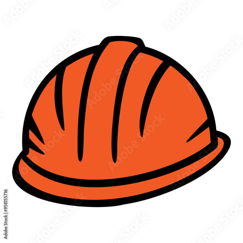 Helmet, orange hard hat, industrial safety