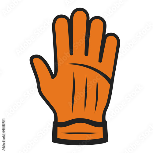 Hand glove icon. icon orange vector illustration.