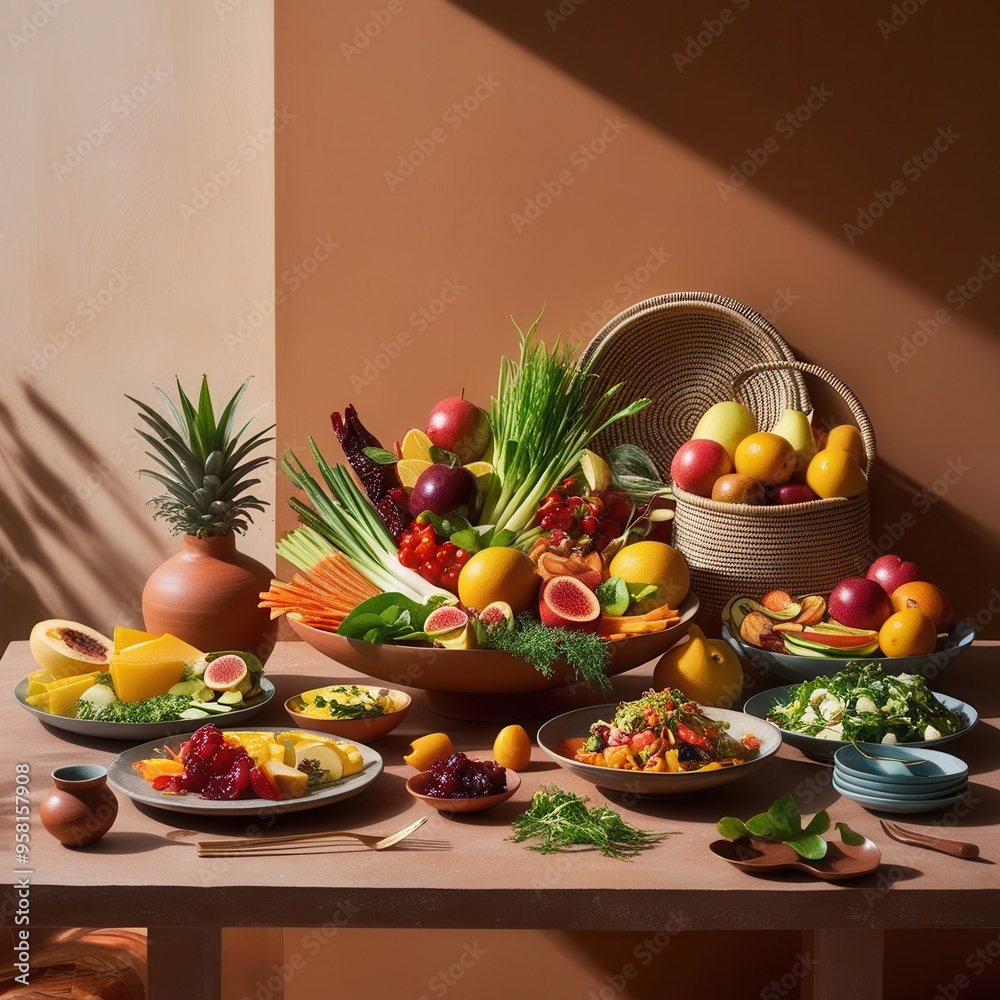 Cheese, Wine, Forks, Lettuce, Baguette, Strawberries, Grapes, Plates Cheese, Wine, Forks, Lettuce, Baguette, Strawberries, Grapes, Plates