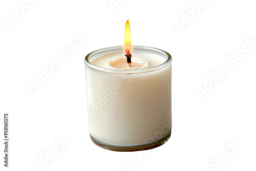 Burning Candle in a Glass Jar