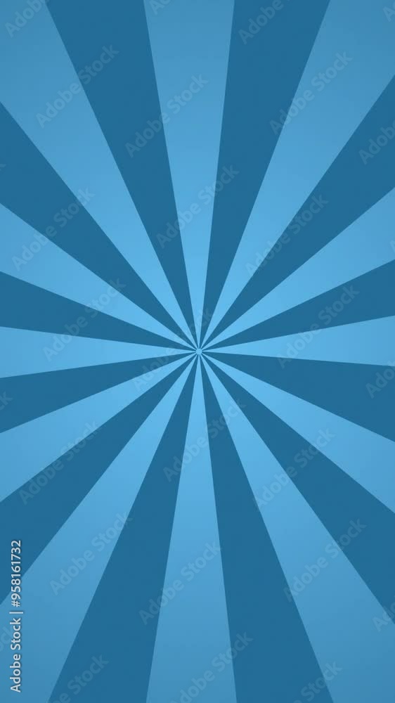 Cool Blue Energetic Sunburst Motion Vertical Background