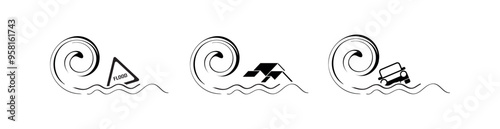 flood zone sign on white background	