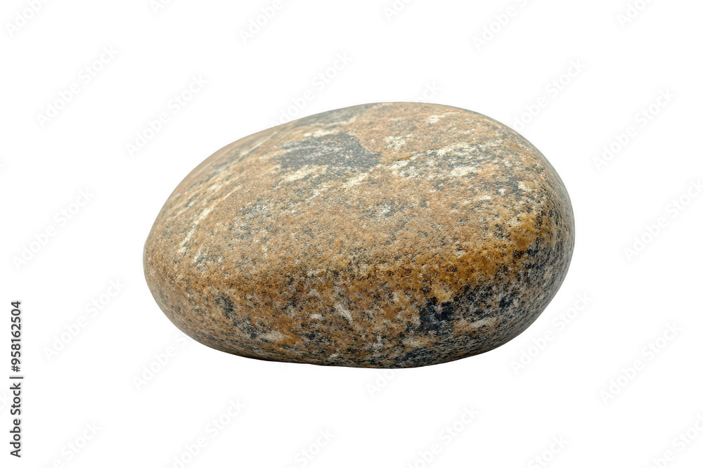 Cobblestone close-up on transparent background