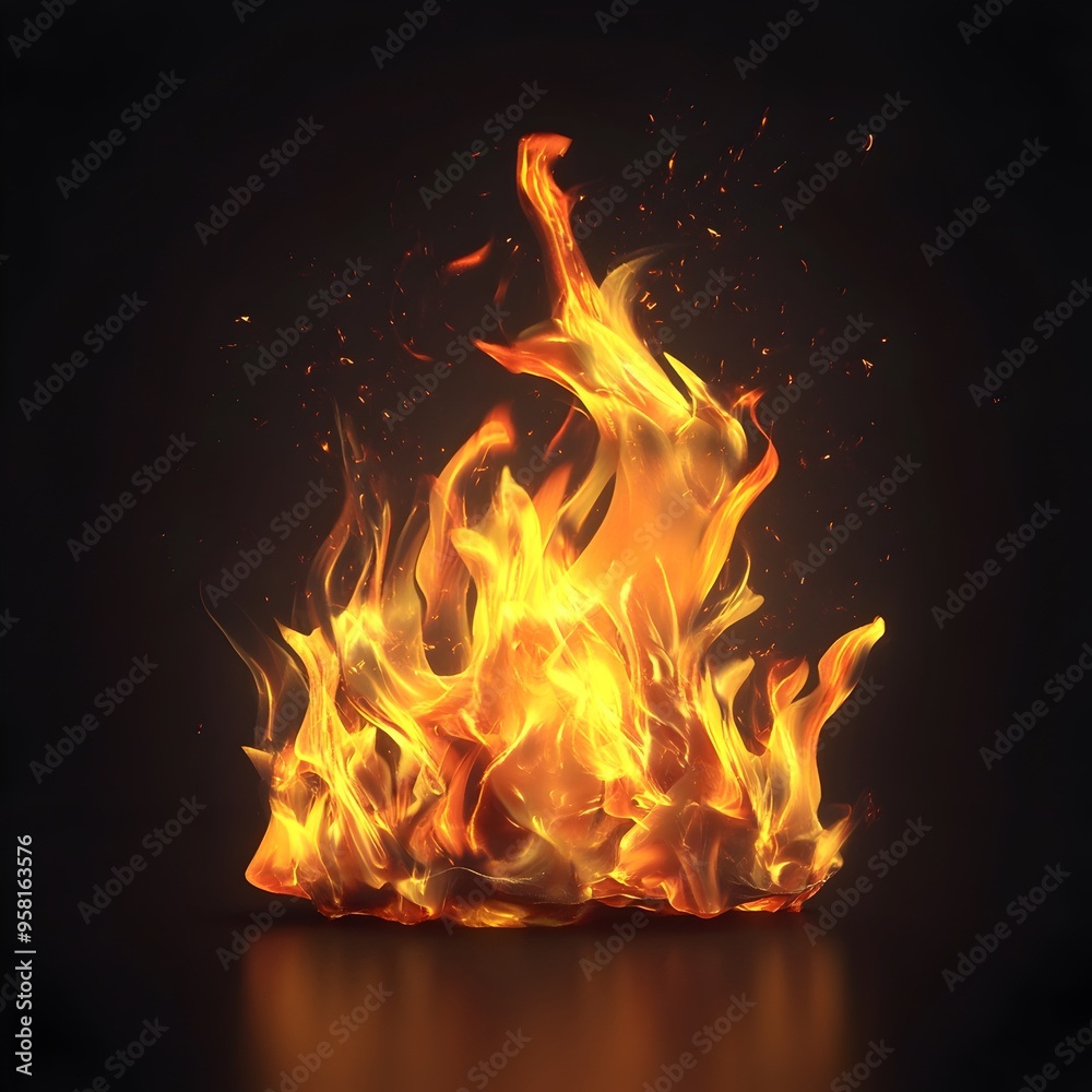 Fototapeta premium Dramatic Blaze of Intense Flames Burning with Fiery Passion and Chaotic Energy