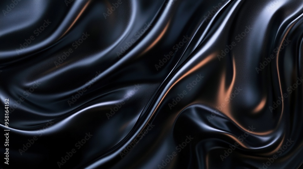 Smooth, Black Fabric Draped with Subtle Highlights Smooth, Black Fabric Draped with Subtle Highlights