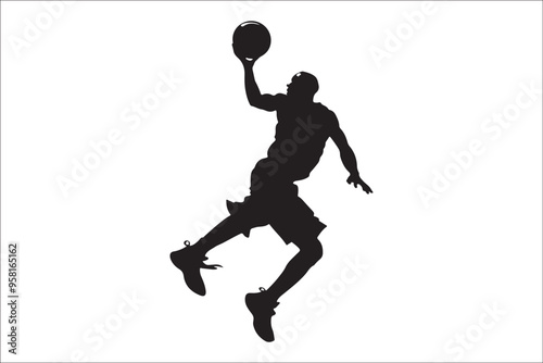 Slam Dunk Silhouette: Dynamic Basketball Art for Sports Lovers photo