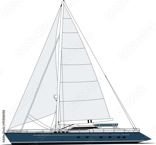  Sailboat vector  illustration	