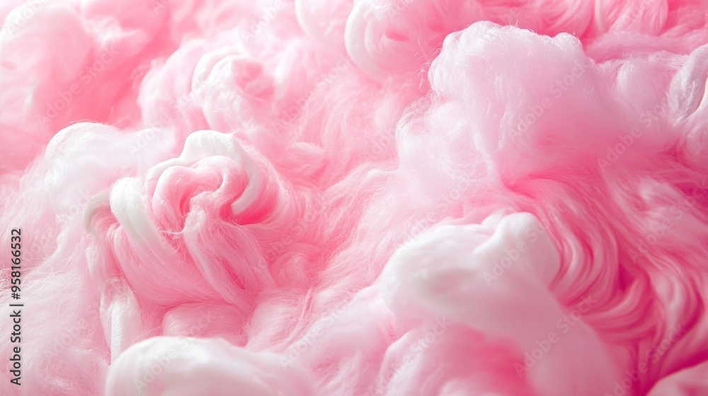 Close-up of Soft Pink and White Cotton Candy Texture Close-up of Soft Pink and White Cotton Candy Texture