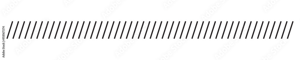 Slash line border, diagonal lines. Divider strip Tilt strip geometric abstract border. Diagonal grid. Geometric dashed tape Slash line border, diagonal lines. Divider strip Tilt strip geometric abstract border. Diagonal grid. Geometric dashed tape