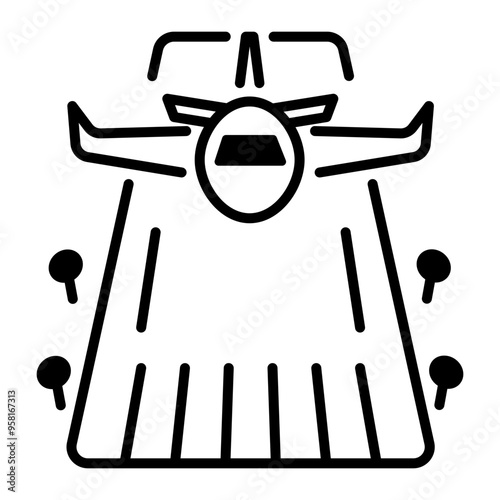 Plane runway icon in outline style 