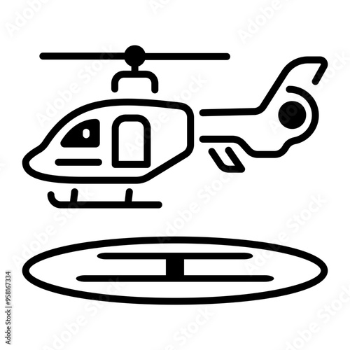 A line style icon of helicopter