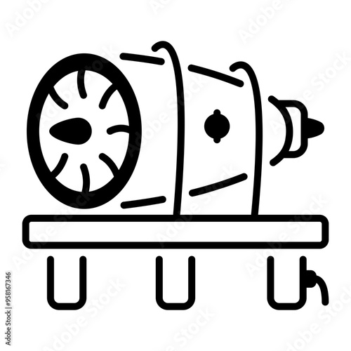 Jet engine icon in linear style 
