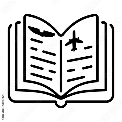 Travel guide icon in line style 