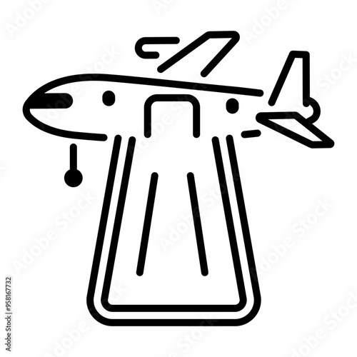 An outline style icon of emergency slide 
