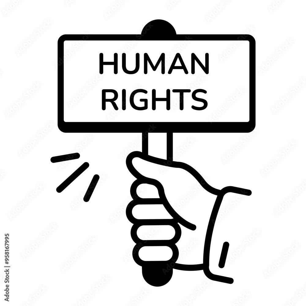 An outline style icon of human rights An outline style icon of human rights