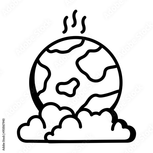 A line style icon of pollution 