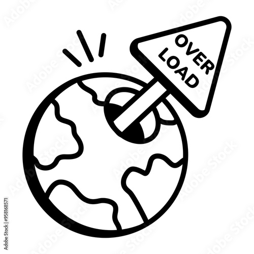 An outline style icon of overpopulation 