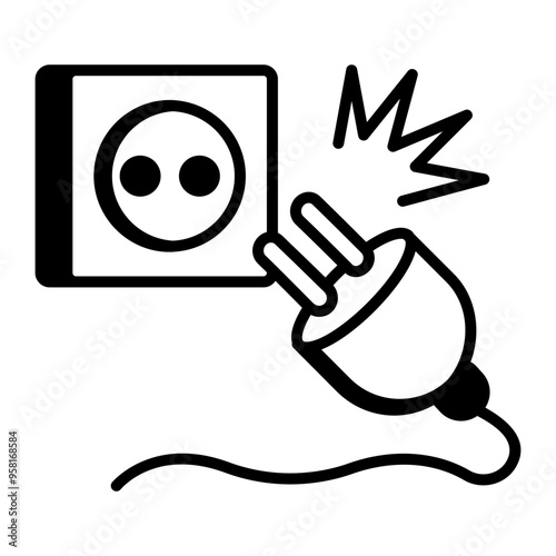 Load shedding icon in linear style