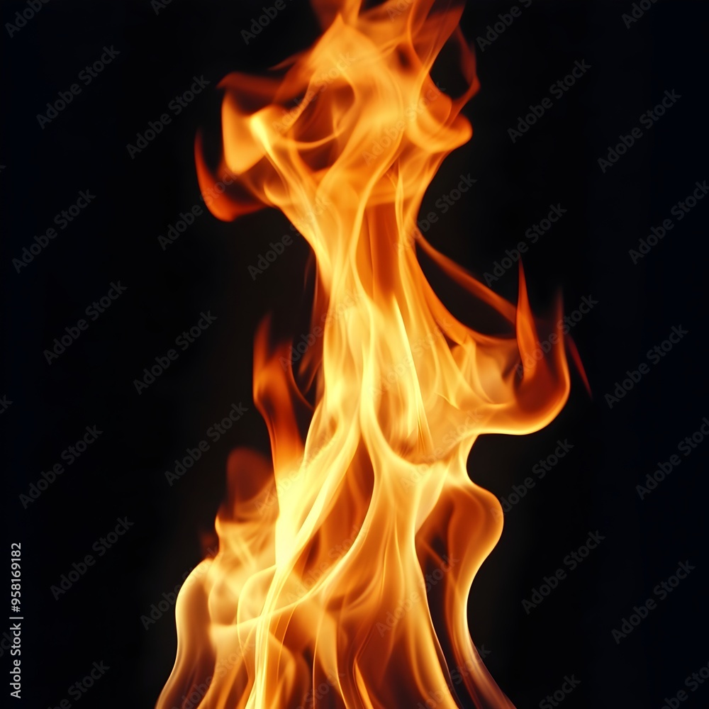Intense flickering flame of fire with dramatic and powerful energy Intense flickering flame of fire with dramatic and powerful energy