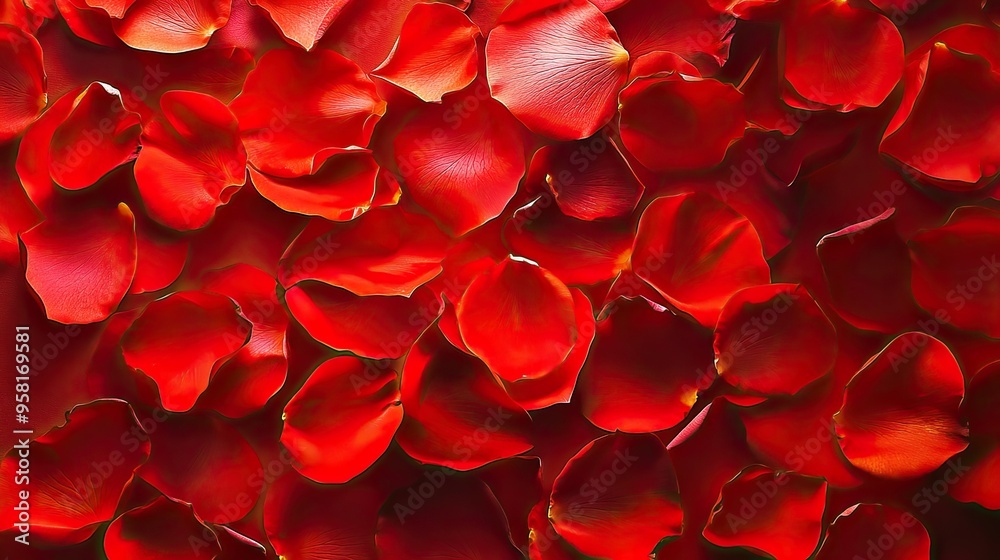 Close-up of a Cluster of Vibrant Red Rose Petals Close-up of a Cluster of Vibrant Red Rose Petals