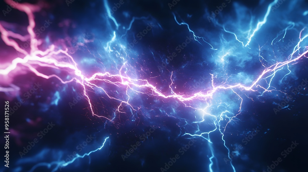 Blue and pink electric lighting, abstract electrical background Blue and pink electric lighting, abstract electrical background
