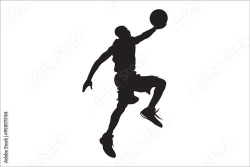 Slam Dunk Silhouette: Dynamic Basketball Art for Sports Lovers