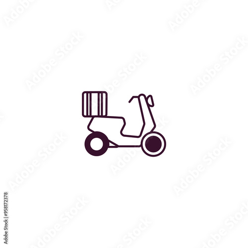 delivery by motorcycle outline icon. Linear vector from delivery concept. Thin line delivery by motorcycle icon isolated on white background