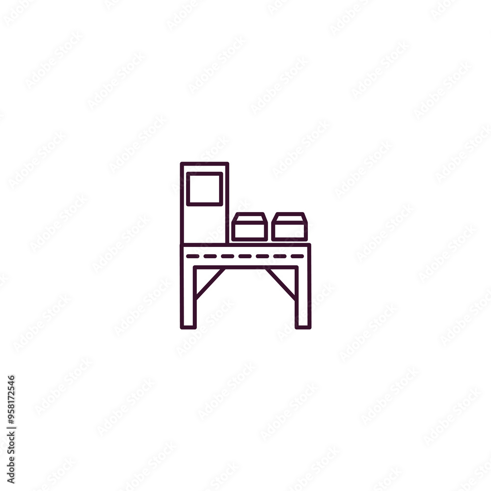 delivery x ray outline icon. Linear vector from delivery concept. Thin line delivery x ray icon isolated on white background delivery x ray outline icon. Linear vector from delivery concept. Thin line delivery x ray icon isolated on white background
