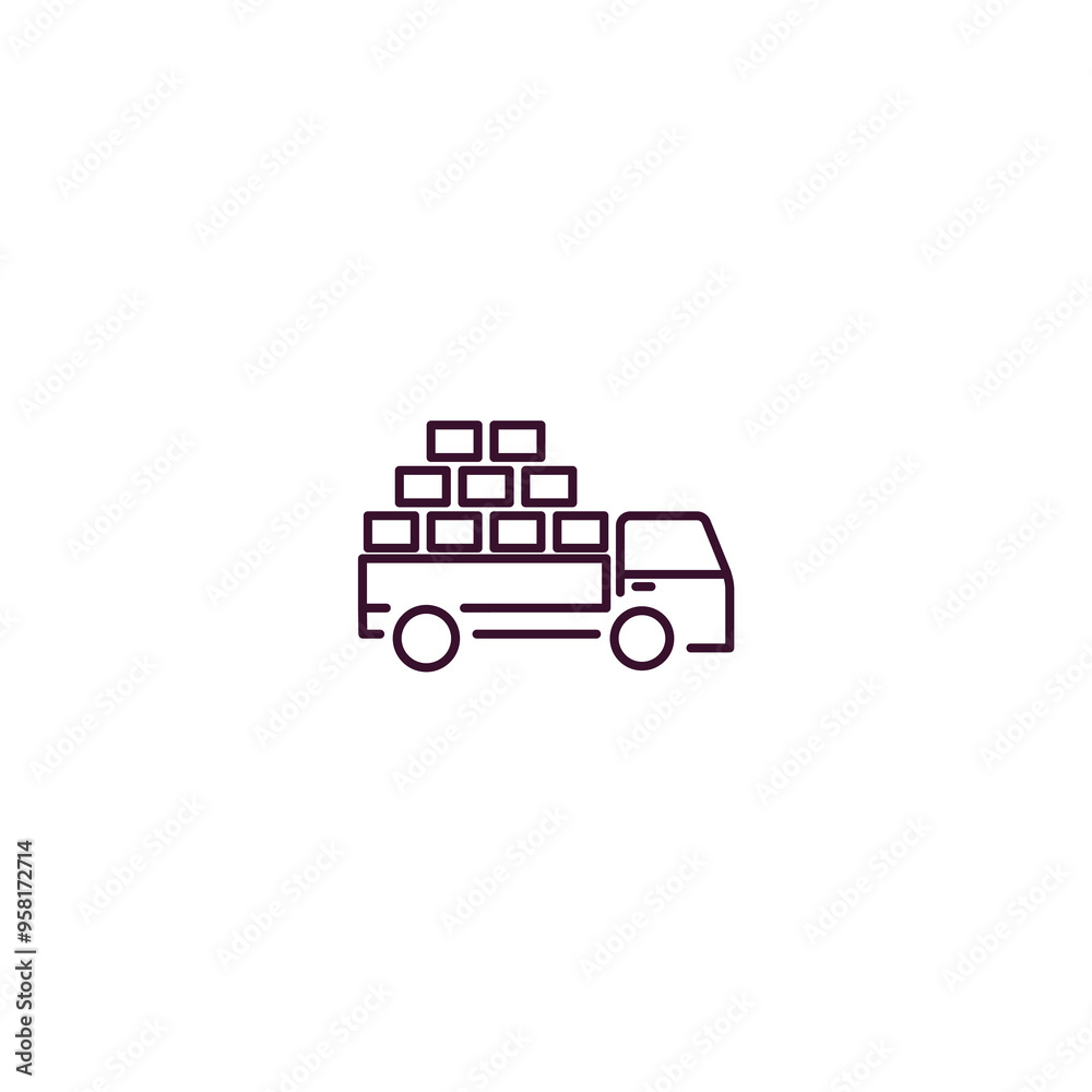 Fototapeta premium freight outline icon. Linear vector from delivery concept. Thin line freight icon isolated on white background