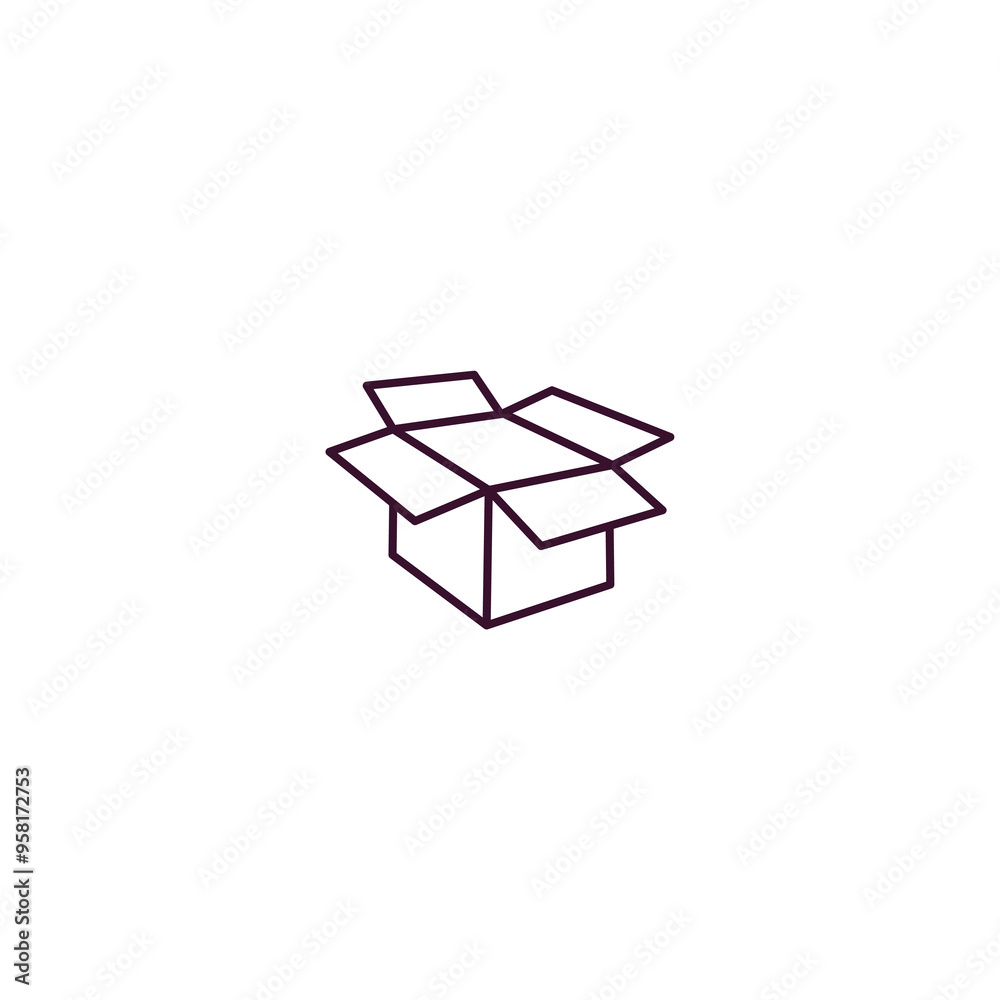box outline icon. Linear vector from delivery concept. Thin line box icon isolated on white background box outline icon. Linear vector from delivery concept. Thin line box icon isolated on white background