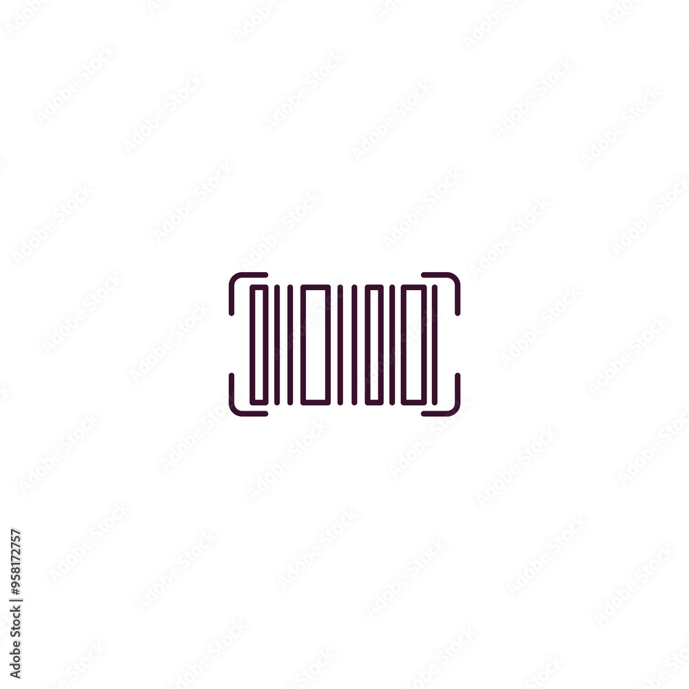barcode outline icon. Linear vector from delivery concept. Thin line barcode icon isolated on white background barcode outline icon. Linear vector from delivery concept. Thin line barcode icon isolated on white background