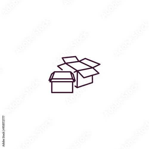 boxes outline icon. Linear vector from delivery concept. Thin line boxes icon isolated on white background