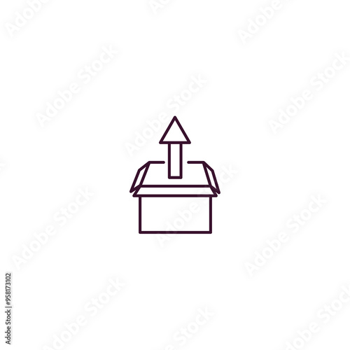 unpacking outline icon. Linear vector from delivery concept. Thin line unpacking icon isolated on white background