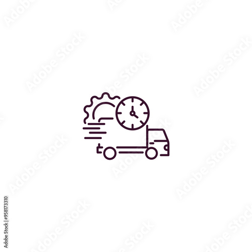 delivery scheduled outline icon. Linear vector from delivery concept. Thin line delivery scheduled icon isolated on white background