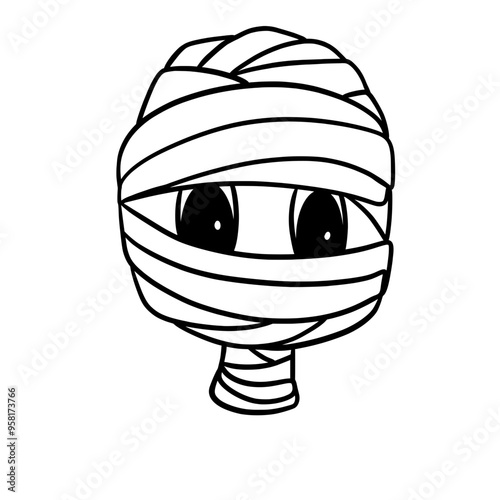 Mummy for halloween hand drawn