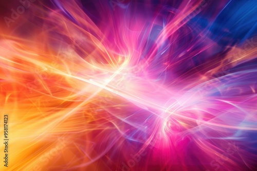 Abstract background with colorful energy field moving in bright waves