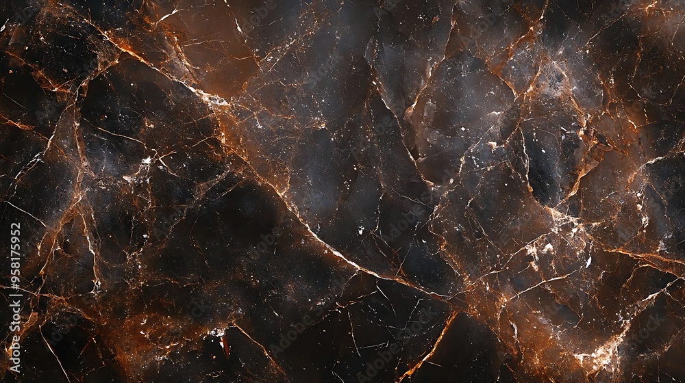 Black and Orange Marble Texture Background - Realistic Image Black and Orange Marble Texture Background - Realistic Image