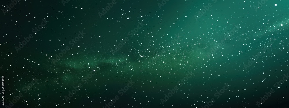 Fototapeta premium Dark green night sky with stars