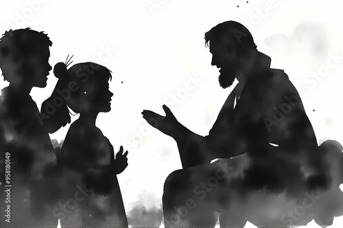 Jesus talking to the children
