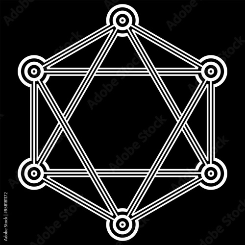 Blockchain network. Cryptocurrency. Blockchain technolog. isolated on black background. Vector illustration.
