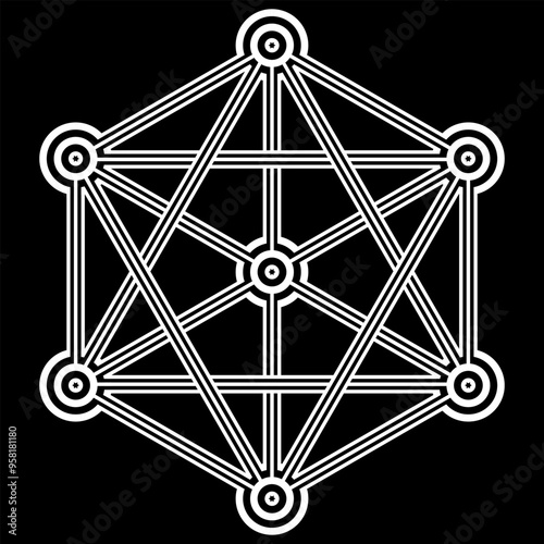 Blockchain network. Cryptocurrency. Blockchain technology. isolated on black background. Vector illustration.