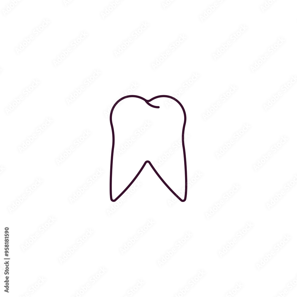molar tooth outline icon. Linear vector from medical concept. Thin line molar tooth icon isolated on white background molar tooth outline icon. Linear vector from medical concept. Thin line molar tooth icon isolated on white background