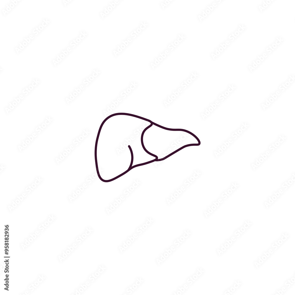 liver outline icon. Linear vector from medical concept. Thin line liver icon isolated on white background liver outline icon. Linear vector from medical concept. Thin line liver icon isolated on white background
