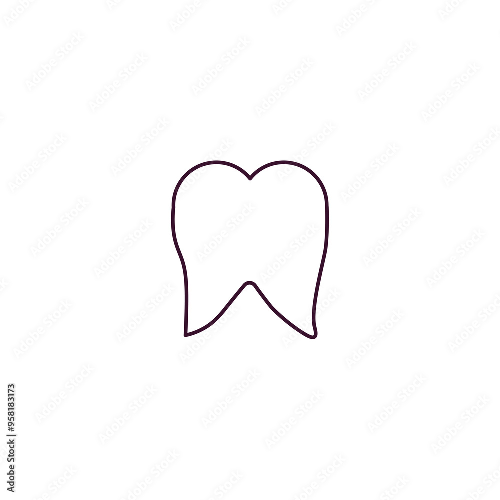 tooth outline icon. Linear vector from medical concept. Thin line tooth icon isolated on white background tooth outline icon. Linear vector from medical concept. Thin line tooth icon isolated on white background