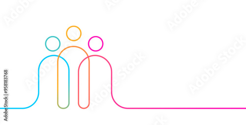 Connecting people line art community graphic or 
background.
People connecting or unity of people vector graphic on white background. Community and Unity Line Art People
