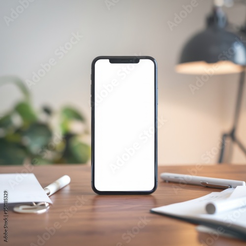 smartphone white blank screen mockup