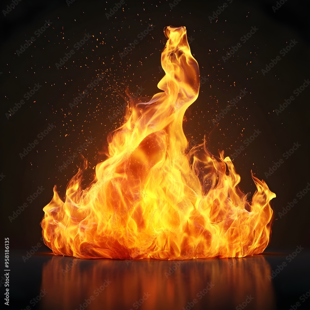 Fototapeta premium Captivating Fiery Blaze with Intense Flames Heat and Energy