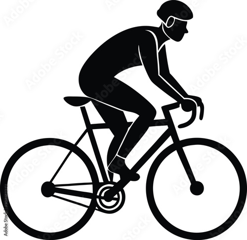 silhouette of a person riding a bicycle